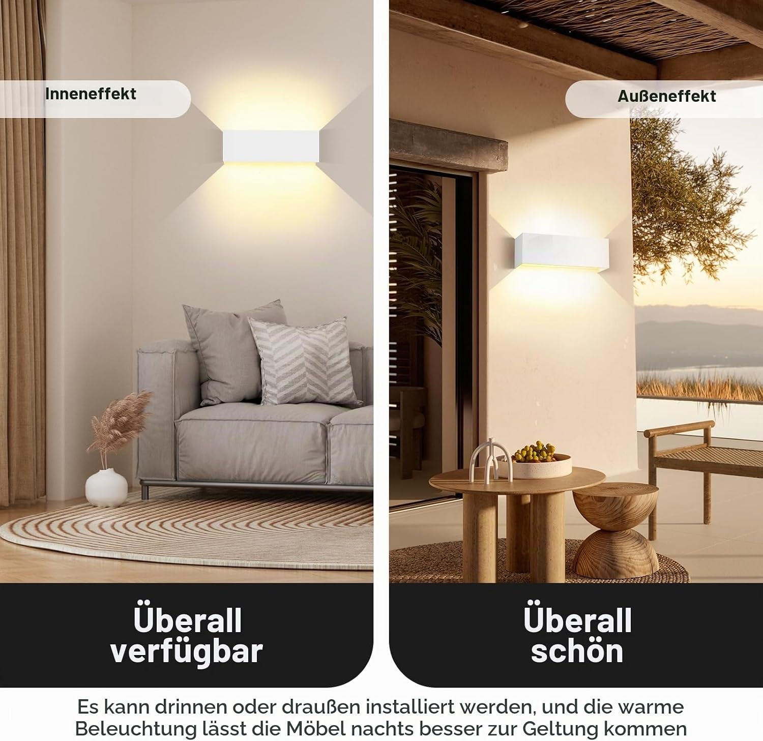 Cwycfw LED Wandlamp 36W - Verstelbaar Licht - Wit - Set van 2