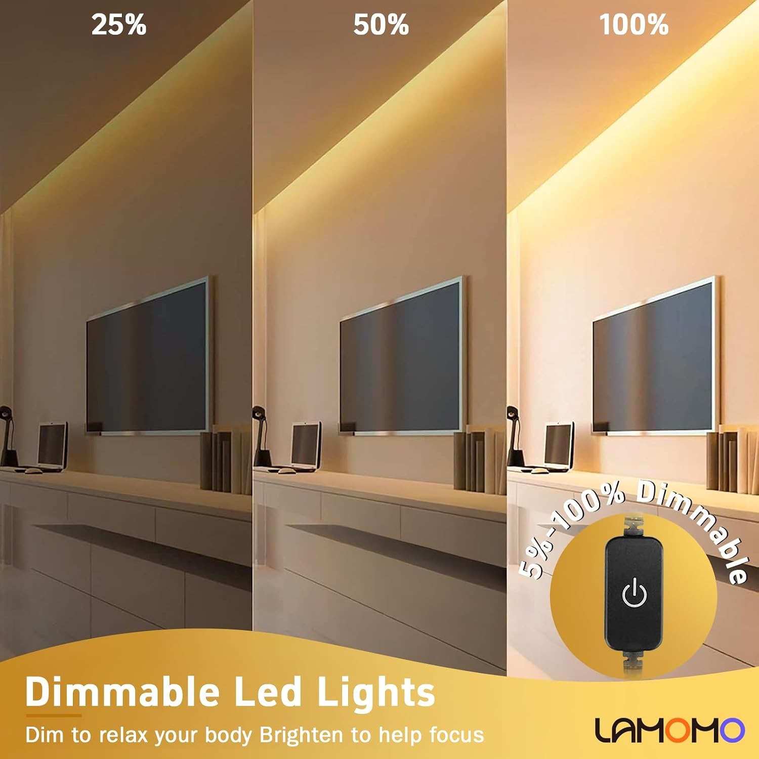 Lamomo Ledstrip 20 m, neon dimbare ledstrip