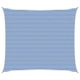 vidaXL Zonneschaduwzeil 6 x 8 m HDPE Rechthoekig Blauw en Wit