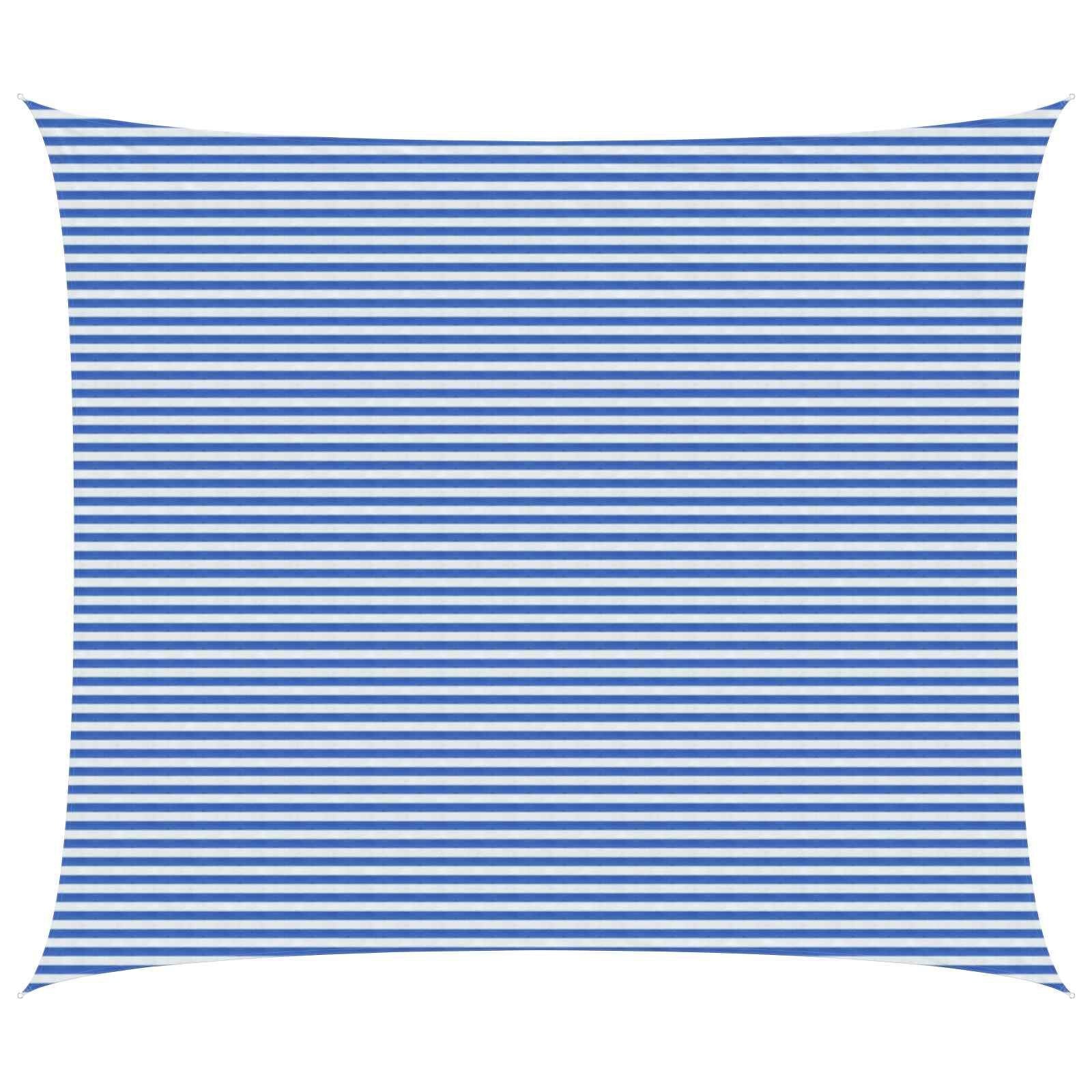 vidaXL Zonneschaduwzeil 6 x 8 m HDPE Rechthoekig Blauw en Wit