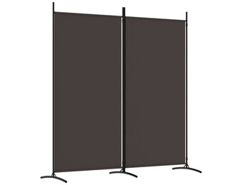 vidaXL Kamerscherm met 2 panelen 175x180 cm stof bruin