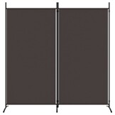 vidaXL Kamerscherm met 2 panelen 175x180 cm stof bruin