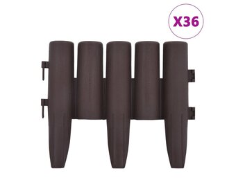 vidaXL Gazonranden 36 st 10 m PP bruin