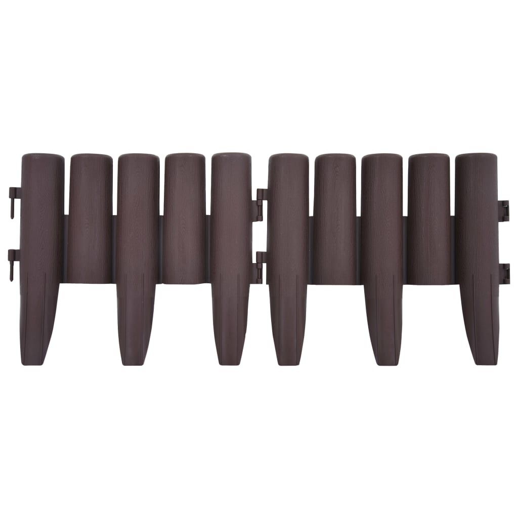 vidaXL Gazonranden 36 st 10 m PP bruin