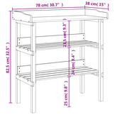 vidaXL Plantentafel met schappen 78x38x82,5 cm vurenhout grijs