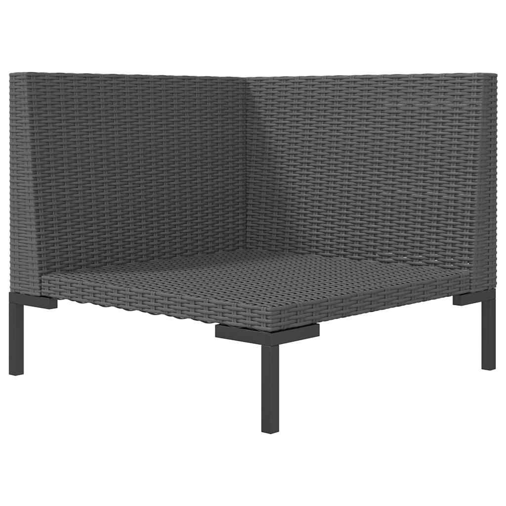 vidaXL Tuinbank met kussens halfrond poly rattan