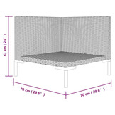 vidaXL Tuinbank met kussens halfrond poly rattan