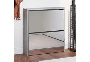 VidaXL Schoenenkast met Spiegel 2-Laags 63x17x67 cm Grijs Sonoma - 46% Korting