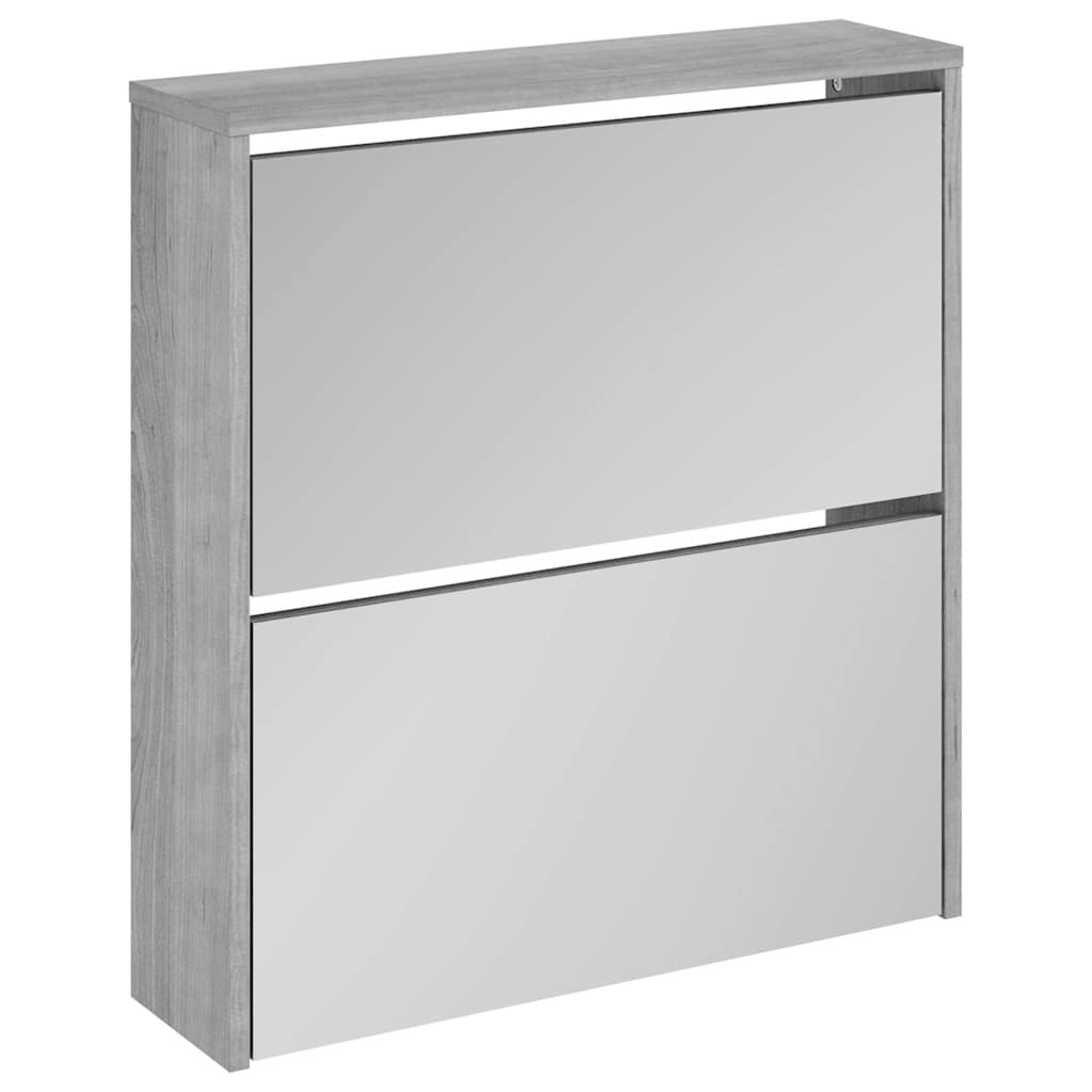 VidaXL Schoenenkast Grijs Sonoma Met Spiegel 63x17x67 cm - 60% Korting
