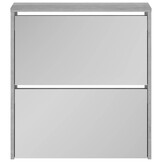 vidaXL Schoenenkast met spiegel 2-laags 63x17x67 cm grijs sonoma