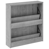 vidaXL Schoenenkast met spiegel 2-laags 63x17x67 cm grijs sonoma