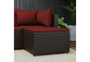 VidaXL Voetensteun Poly Rattan Bruin/Kaneelrood - 32% Korting
