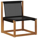 vidaXL 3 st Buitenzitmiddelsofa Massief acaciahout en Textilene Stof