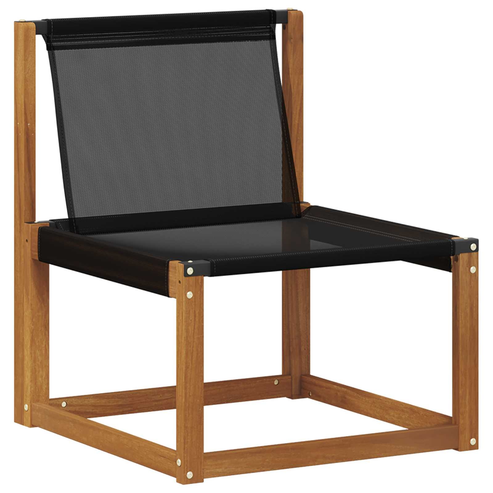 vidaXL 3 st Buitenzitmiddelsofa Massief acaciahout en Textilene Stof