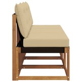 vidaXL 3 st Buitenzitmiddelsofa Massief acaciahout en Textilene Stof