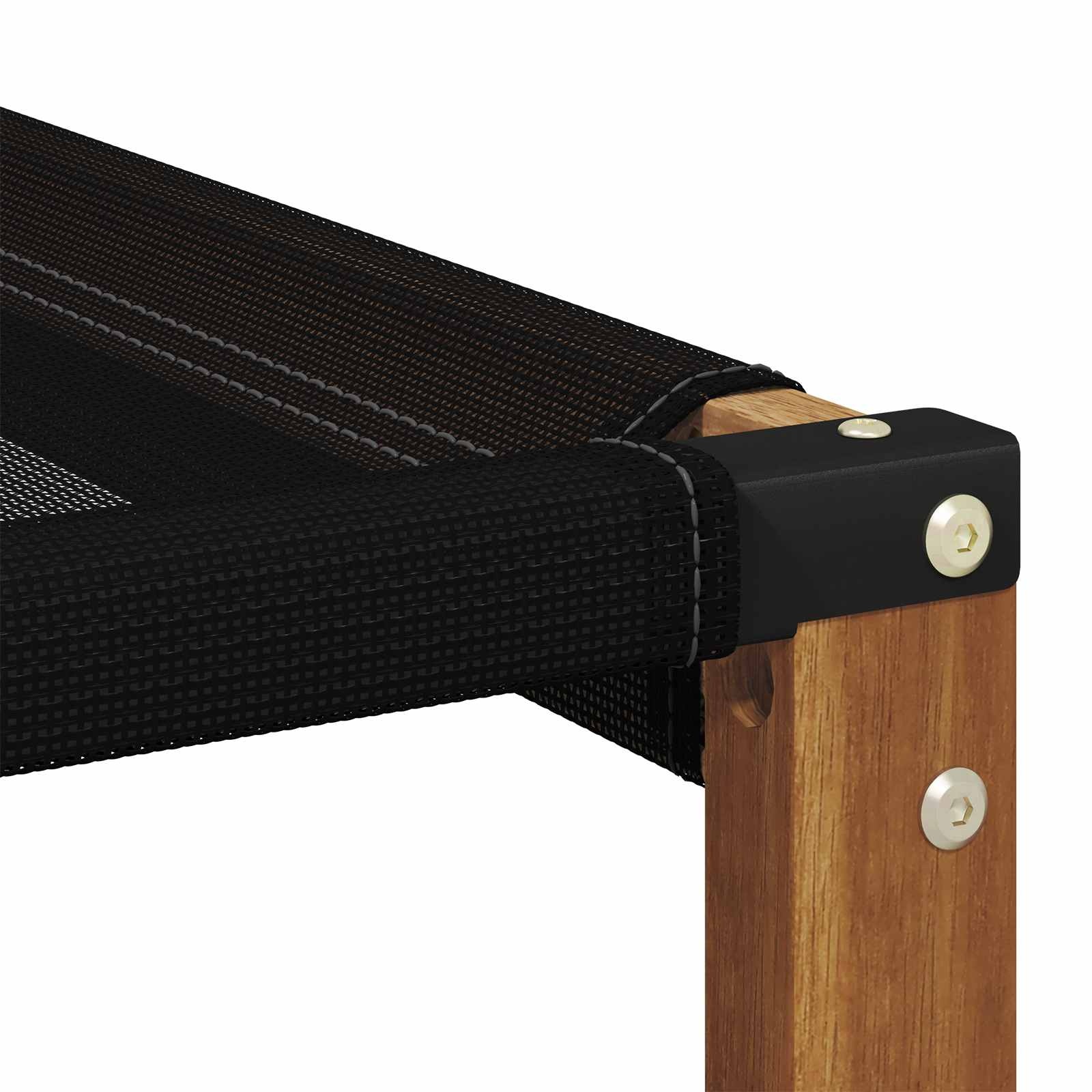 vidaXL 3 st Buitenzitmiddelsofa Massief acaciahout en Textilene Stof