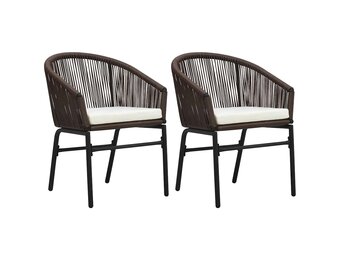 vidaXL Tuinstoelen 2 st PE-rattan bruin