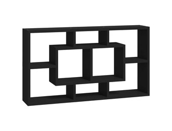 vidaXL Wandschap 8 vakken zwart