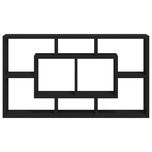 vidaXL Wandschap 8 vakken zwart
