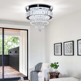 Finktonglan Led-kroonluchter, dimbaar, 30 cm, moderne kristallen kroonluchter met afstandsbediening, 3 lichtkleuren, verwisselbare kristallen plafondlamp voor slaapkamer, woonkamer, hal, hal
