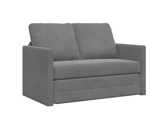vidaXL Slaapbank vloermodel 2-in-1 122x204x55 cm fluweel donkergrijs