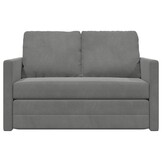 vidaXL Slaapbank vloermodel 2-in-1 122x204x55 cm fluweel donkergrijs