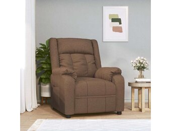 vidaXL Fauteuil verstelbaar stof bruin