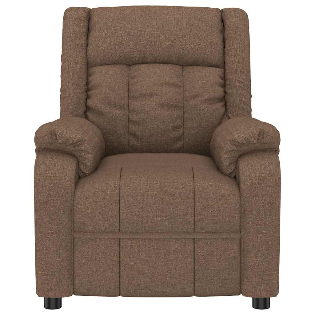 vidaXL Fauteuil verstelbaar stof bruin