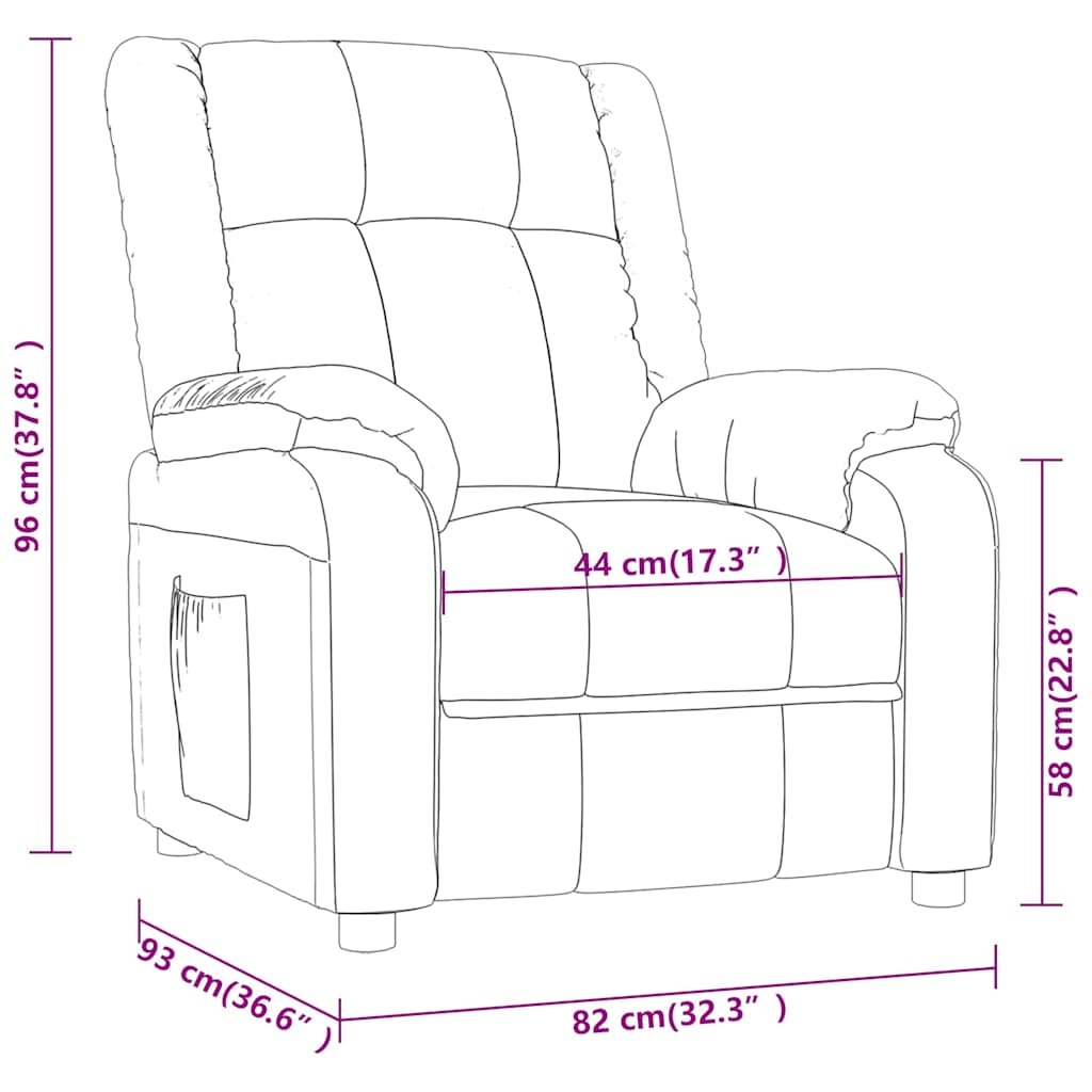 vidaXL Fauteuil verstelbaar stof bruin