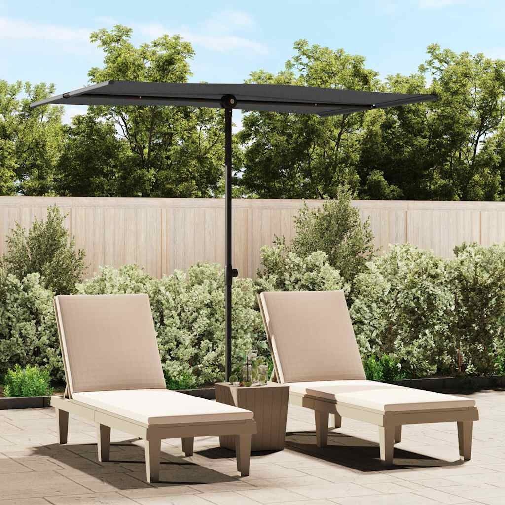 vidaXL Parasol met aluminium paal 2x1,5 m antracietkleurig