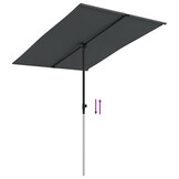vidaXL Parasol met aluminium paal 2x1,5 m antracietkleurig