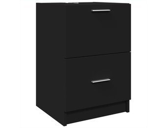 vidaXL Wastafelkast 40x37x59 cm bewerkt hout zwart