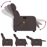 Verstelbare Massagestoel Stof Donkerbruin - 35% Korting