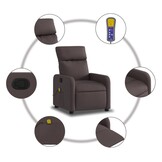 Verstelbare Massagestoel Stof Donkerbruin - 35% Korting