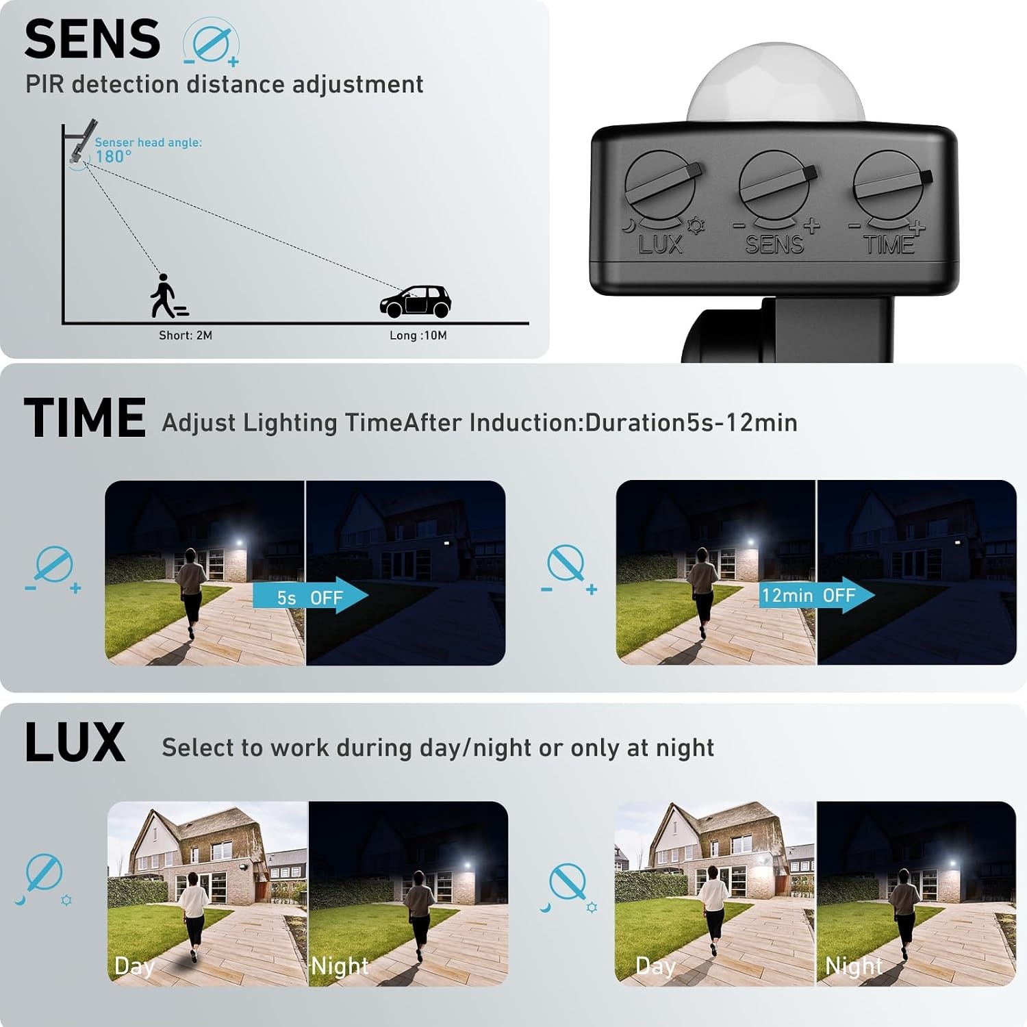 LED Schijnwerper met Bewegingsmelder Tuin/Garage 100W 10000LM Koel Wit (2 stuks) - 53% Korting