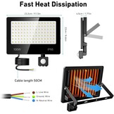 LED Schijnwerper met Bewegingsmelder Tuin/Garage 100W 10000LM Koel Wit (2 stuks) - 53% Korting