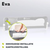 Opvouwbaar Bedhekje 150x42 cm Grey Melange - 34% Korting