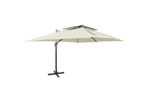 Zweefparasol Dubbele Bovenkant Zand 400x300 cm - 35% Korting