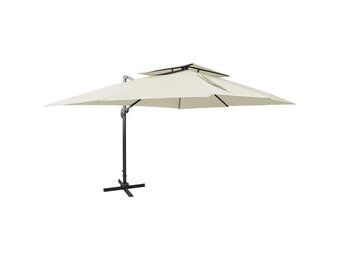 Zweefparasol Dubbele Bovenkant Zand 400x300 cm - 35% Korting