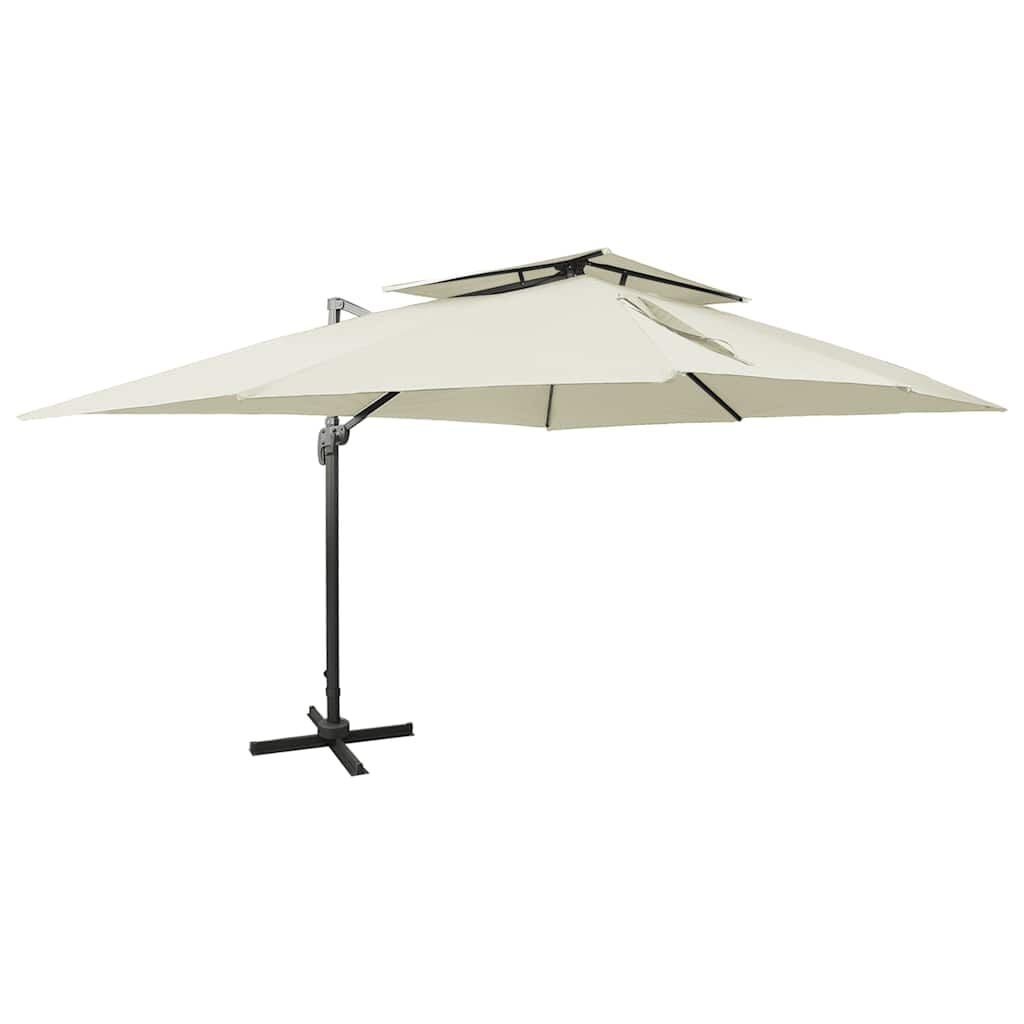 Zweefparasol Dubbele Bovenkant Zand 400x300 cm - 35% Korting