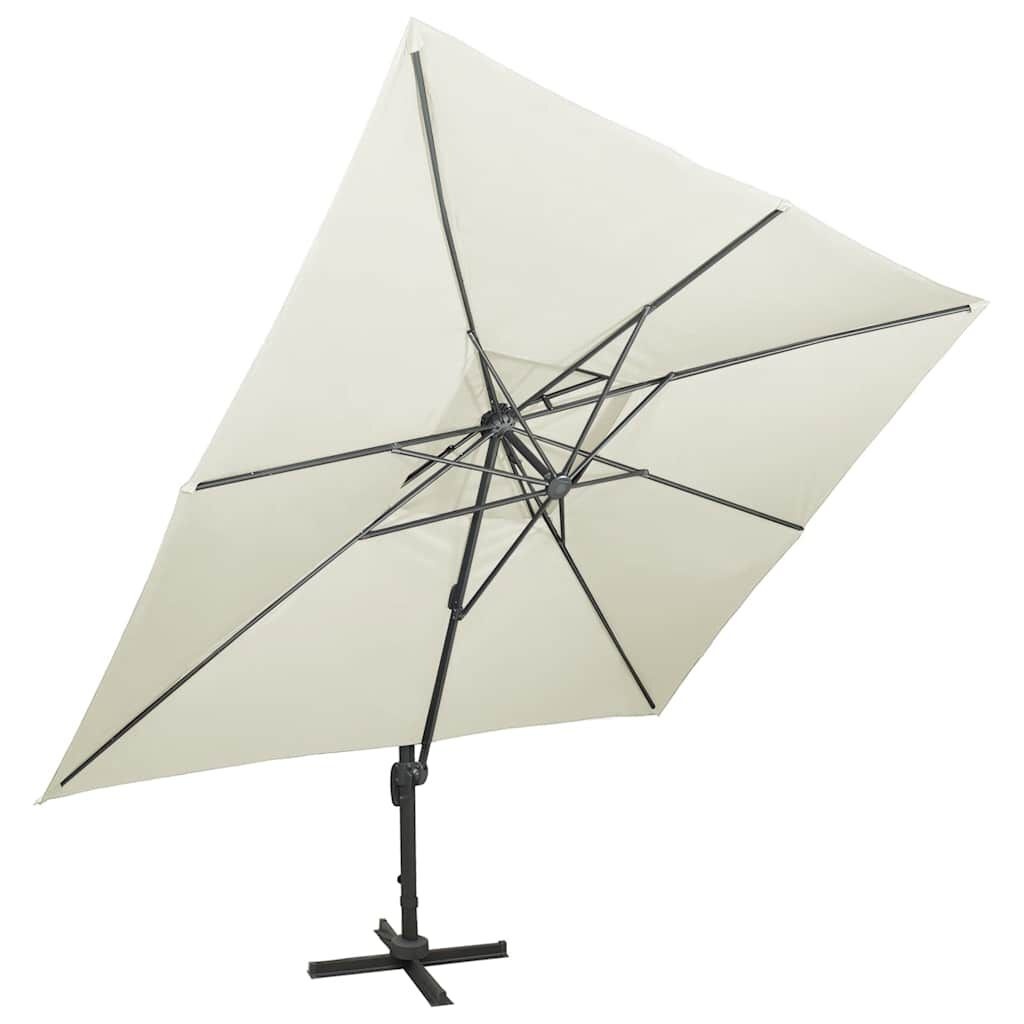 Zweefparasol Dubbele Bovenkant Zand 400x300 cm - 35% Korting