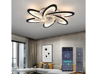Plafondventilator Zwart 67cm met Dimbare LED & Kleurtemperatuur | 54% Korting