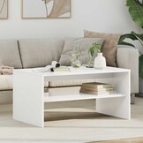 Moderne Salontafel Wit Bewerkt Hout - 80x50x40cm - 34% Korting