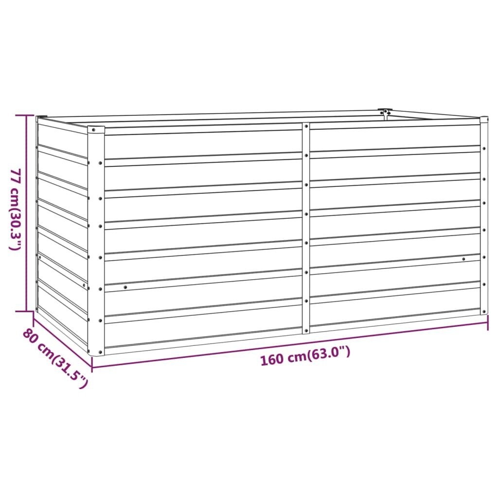 Verhoogde Plantenbak Cortenstaal Roestig 160x80x77 cm - 34% Korting