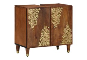 Wastafelkast Honingbruin 62x33x58 cm Massief Mango Hout - 34% Korting