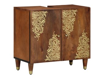 Wastafelkast Honingbruin 62x33x58 cm Massief Mango Hout - 34% Korting