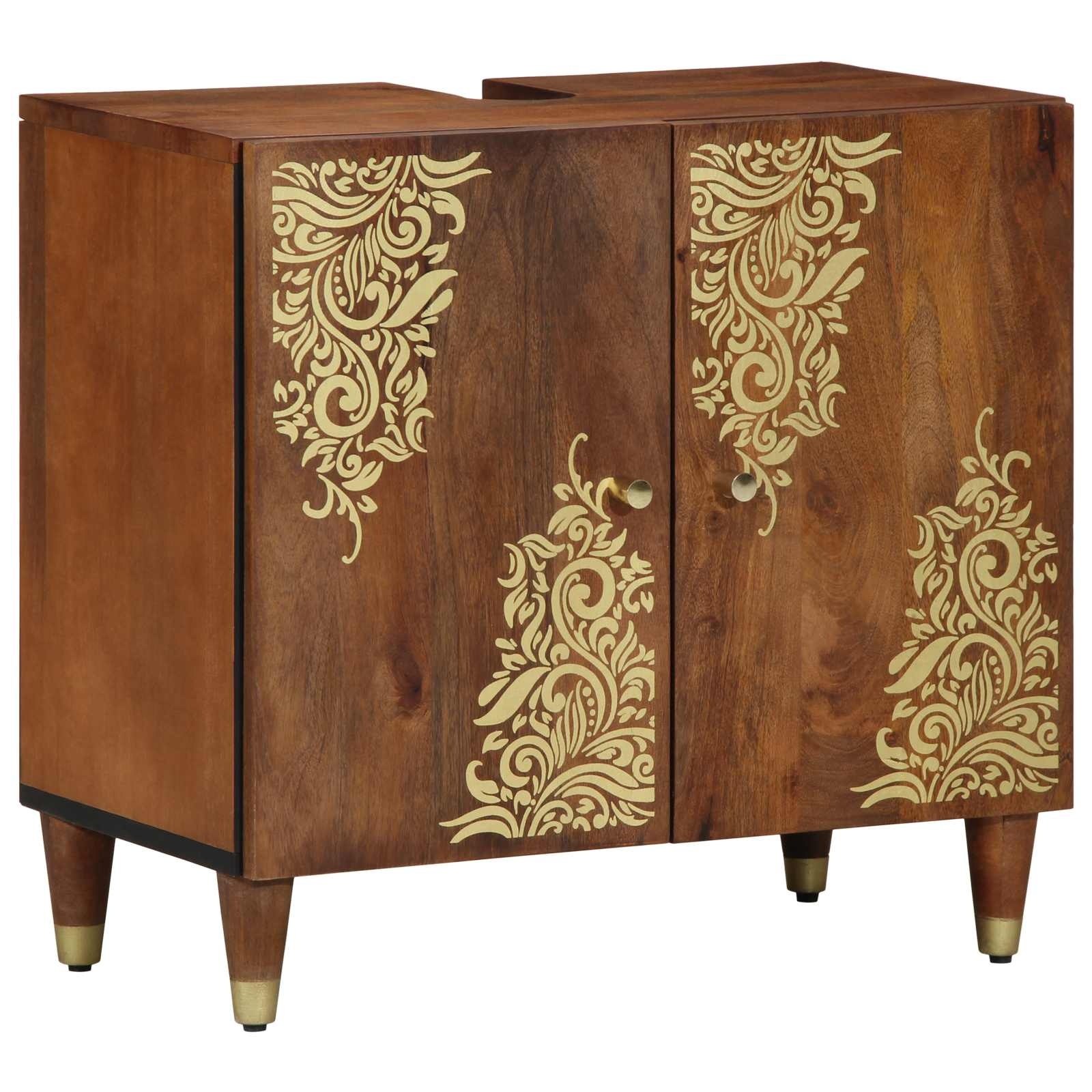 Wastafelkast Honingbruin 62x33x58 cm Massief Mango Hout - 34% Korting