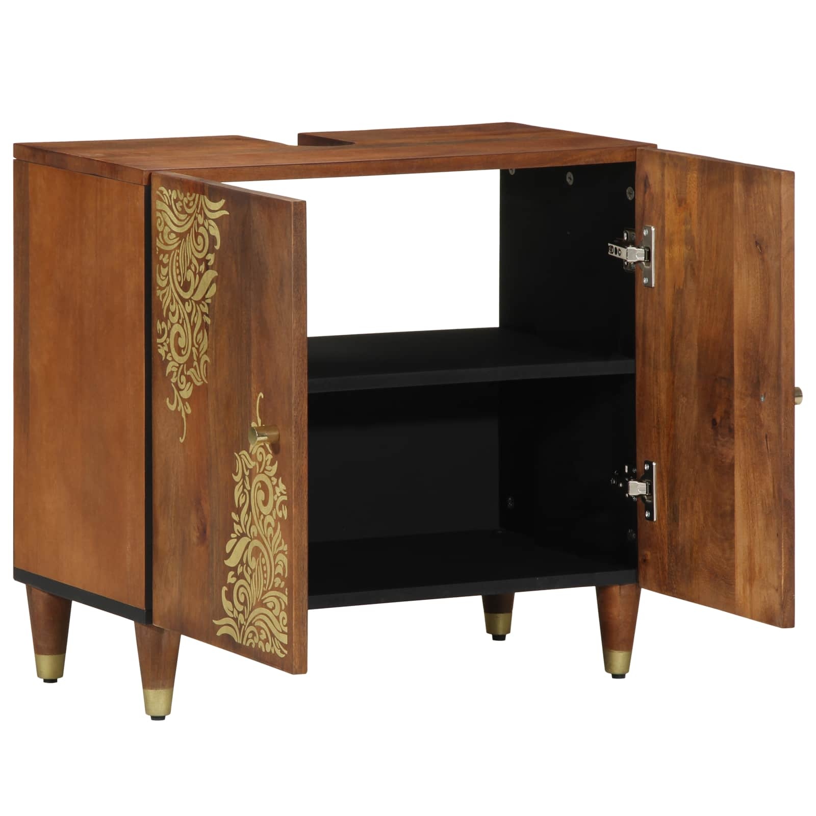 Wastafelkast Honingbruin 62x33x58 cm Massief Mango Hout - 34% Korting