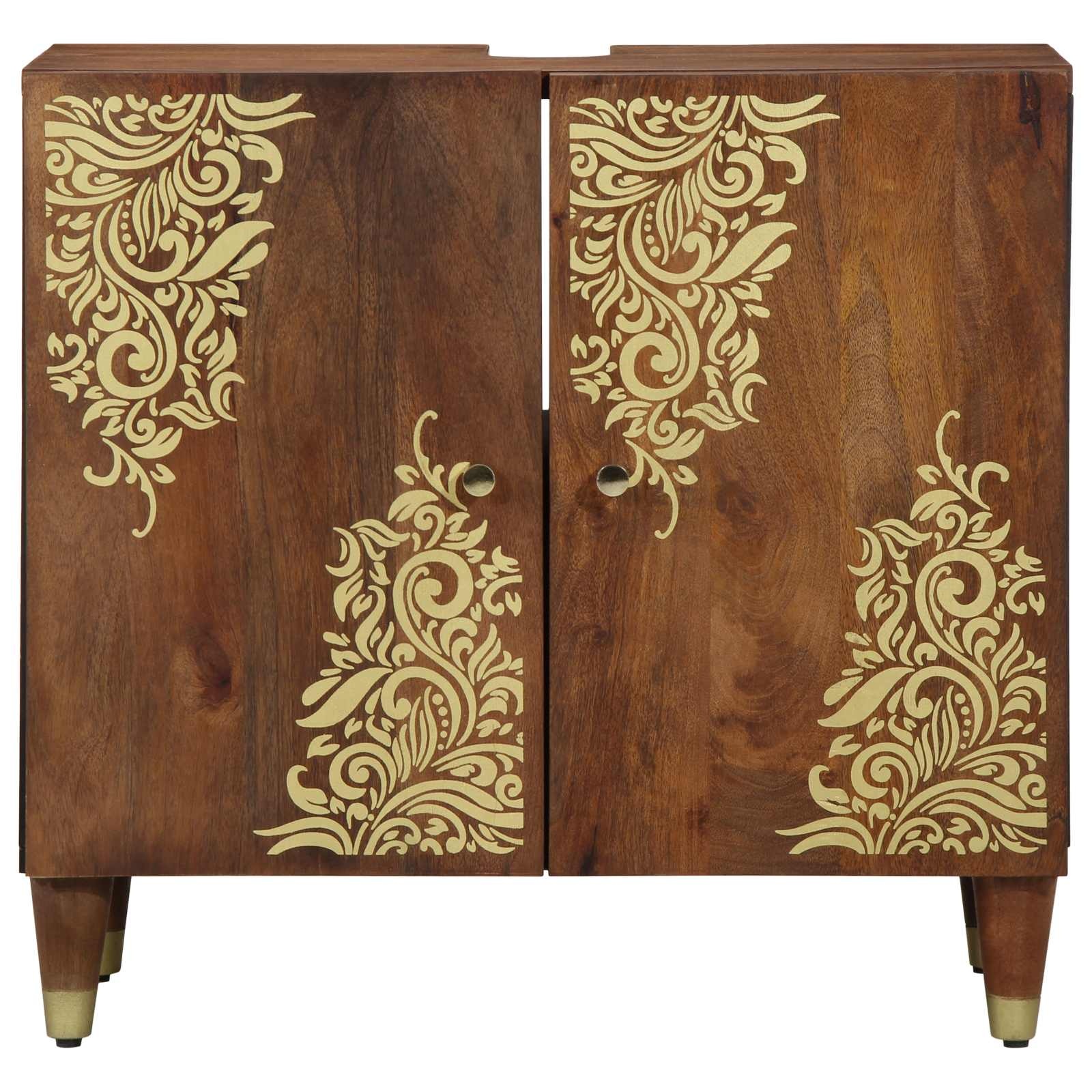 Wastafelkast Honingbruin 62x33x58 cm Massief Mango Hout - 34% Korting