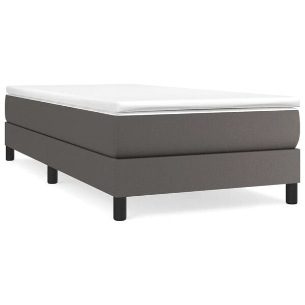 vidaXL Boxspring Bed Kunstleer Grijs 80x200 cm - 34% Korting!